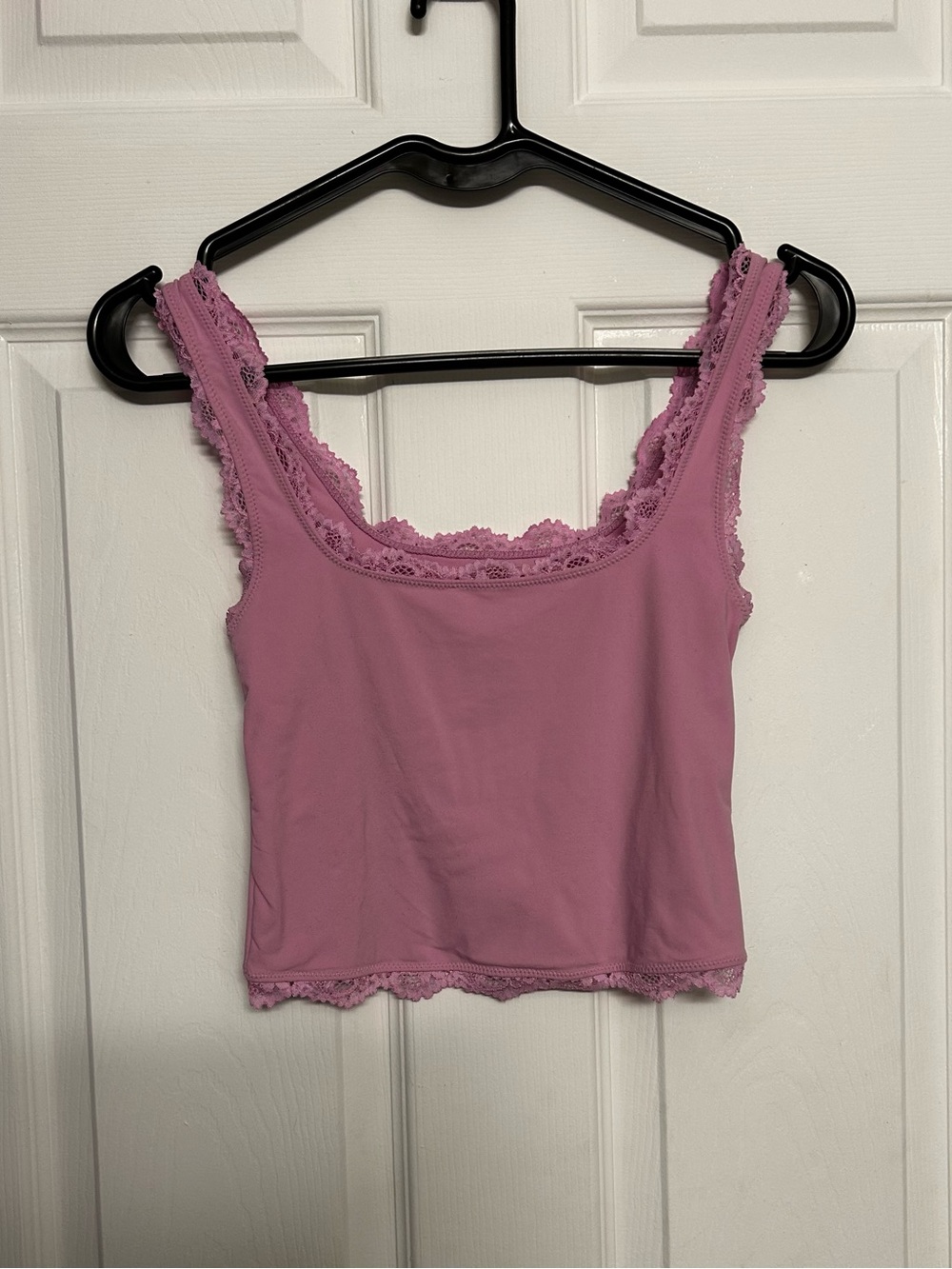 SKIMS Lace-Trim Tank Top - Mauve Pink
